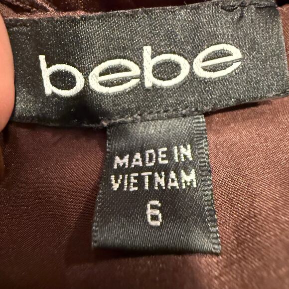 Vintage Bebe Corset Top Silk Milkmaid Chocolate Brown Y2K Coquette Cottagecore 6 - Picture 6 of 9